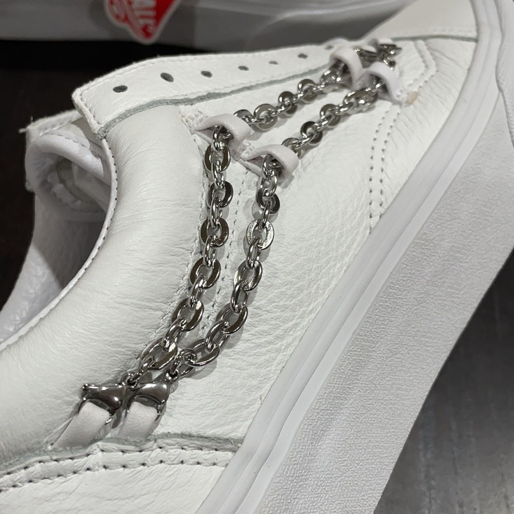 Vans Old Skool Platform Chain Leather True White - Picture 5 of 9